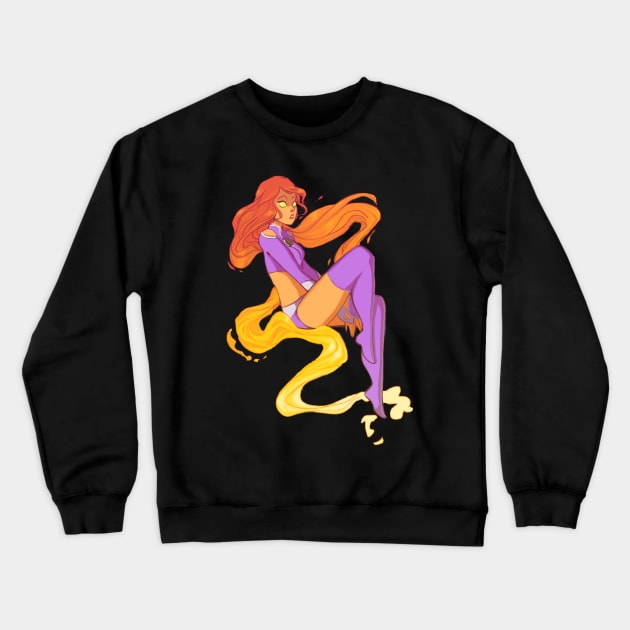 Starfire Crewneck Sweatshirt by YanelyAguilarArt